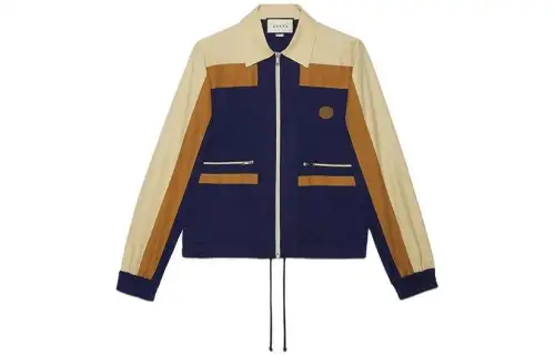 GUCCI Jackets Men's Brown Lapel Moderate Other