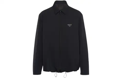 triangle-logo zip-up shirt