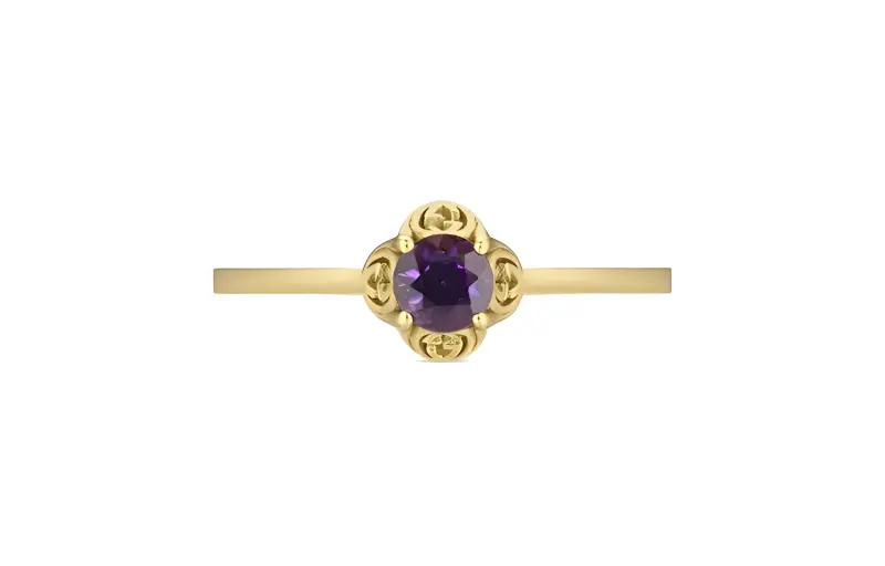 GUCCI Interlocking 18K Gold Rings Unisex Gold