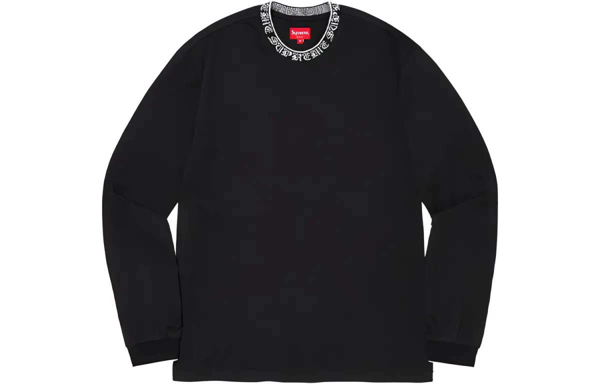Supreme Old English Collar Logo Long Sleeve Top