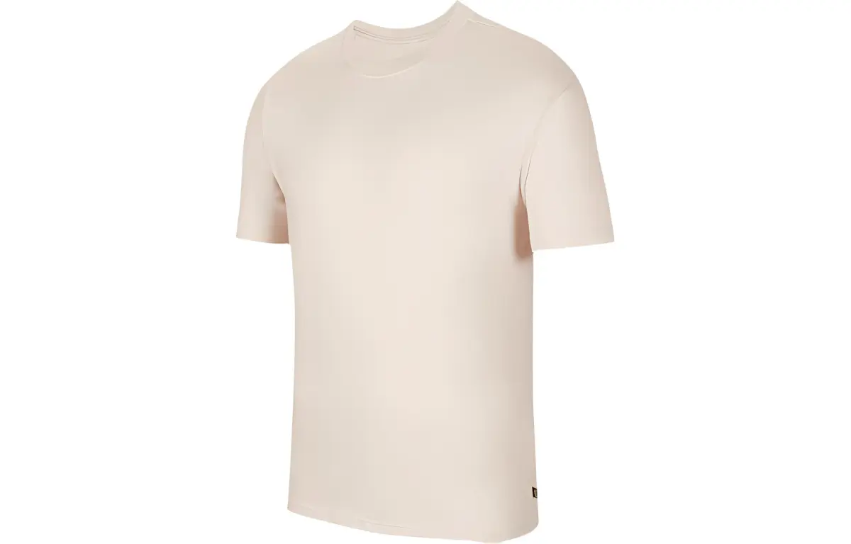 Nike T-Shirts Men's Soft Orange Crew Neck Moderate Straight Fit