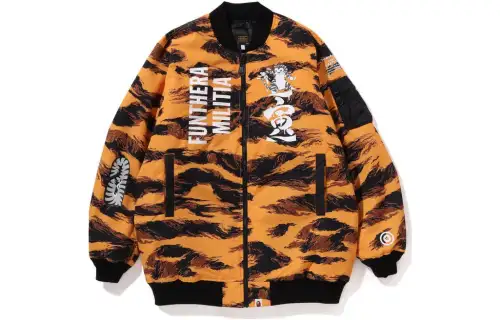 Bape Tiger Camo Long MA 1 Jacket