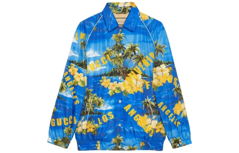 GUCCI Souvenir From Los Angeles Print Nylon Jacket