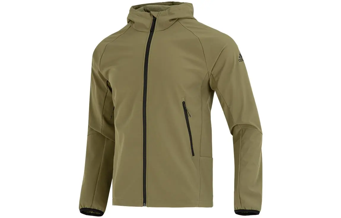Adidas Jackets Men's Army Green Hooded Moderate Other