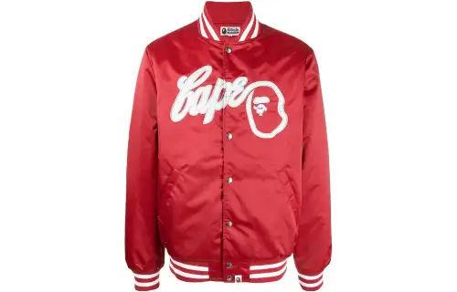 A BATHING APE Bape Jackets Men's Red Baseball Collar Moderate Other