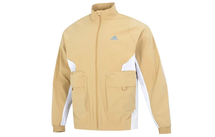 Adidas Jackets Men's Khaki Stand Collar Moderate Workwear