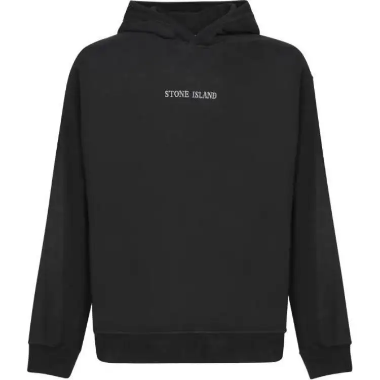 STONE ISLAND Logo Embroidered Long Sleeved Hoodie