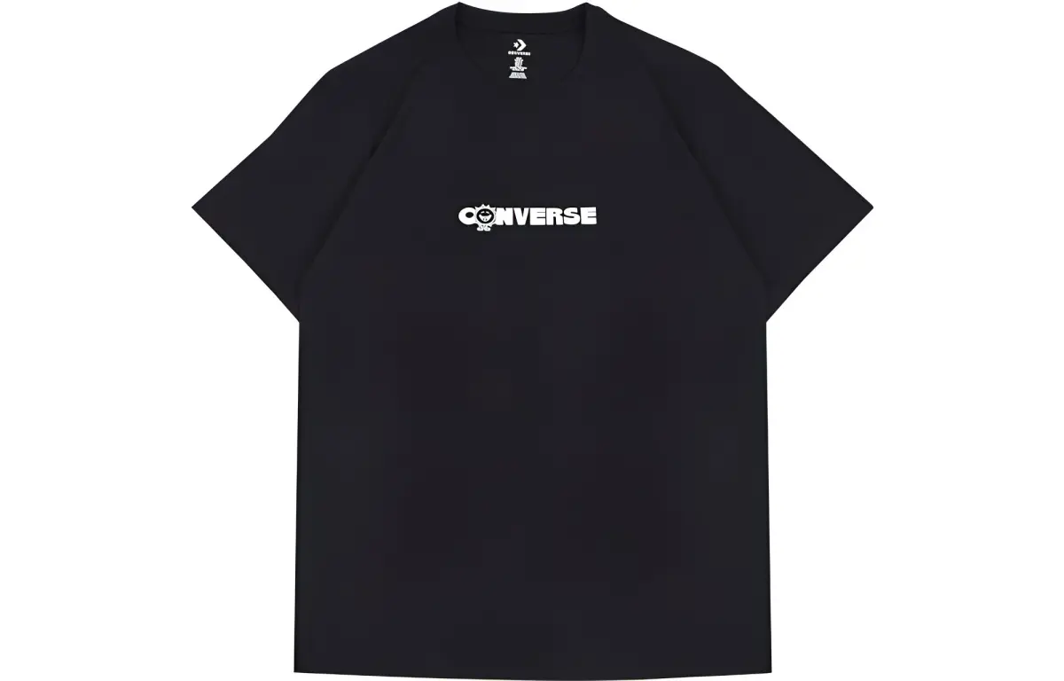 Converse T-Shirts Unisex Black Crew Neck Moderate Straight Fit