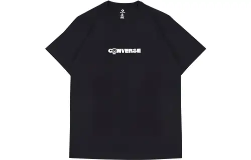 Converse T Shirts Unisex Black Crew Neck Moderate Straight Fit