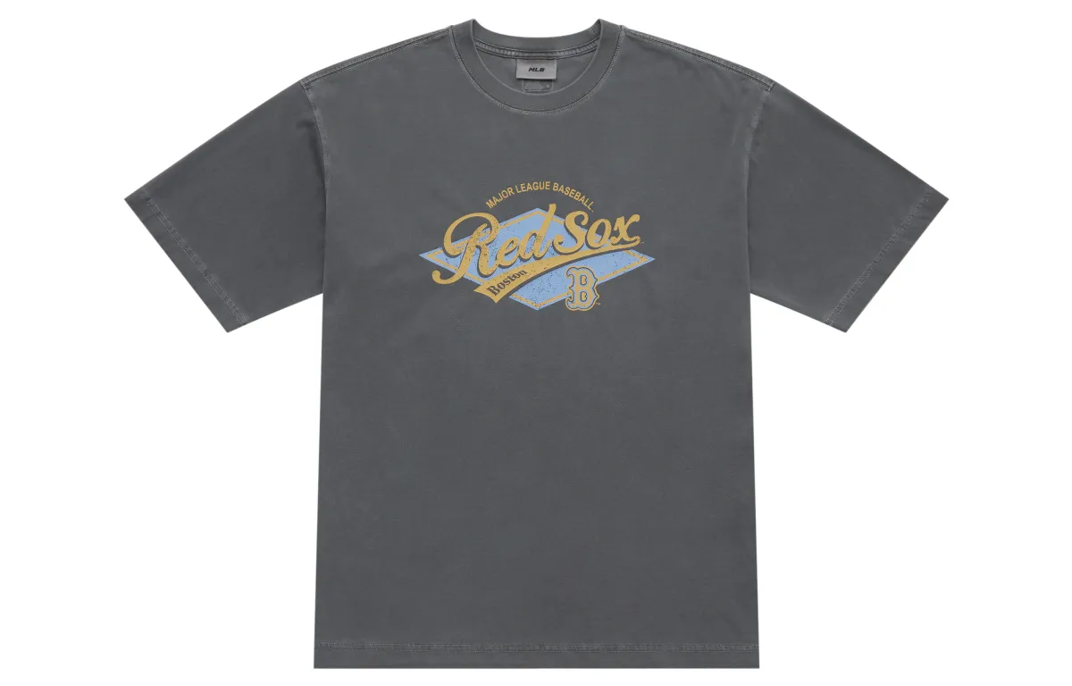 MLB Boston Red Sox MLB Preppy Style Collection SS25 T Shirt Unisex Dark Charcoal Gray