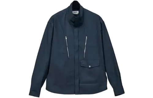 HERMES Jackets Men's Navy Blue Turtleneck Moderate Other