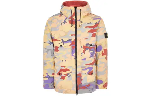 STONE ISLAND Jackets Men's Orange Hooded Moderate Other