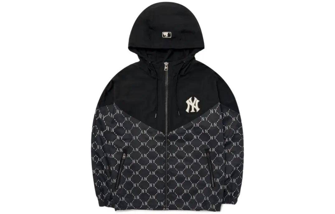 MLB Monogram Jackets Unisex Black Hooded (Non-detachable) Moderate