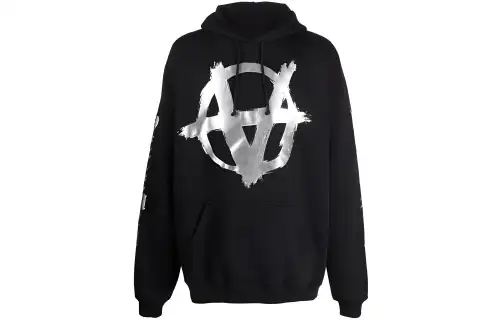 Vetements Sweatshirts Men's Black Hooded Moderate Regular