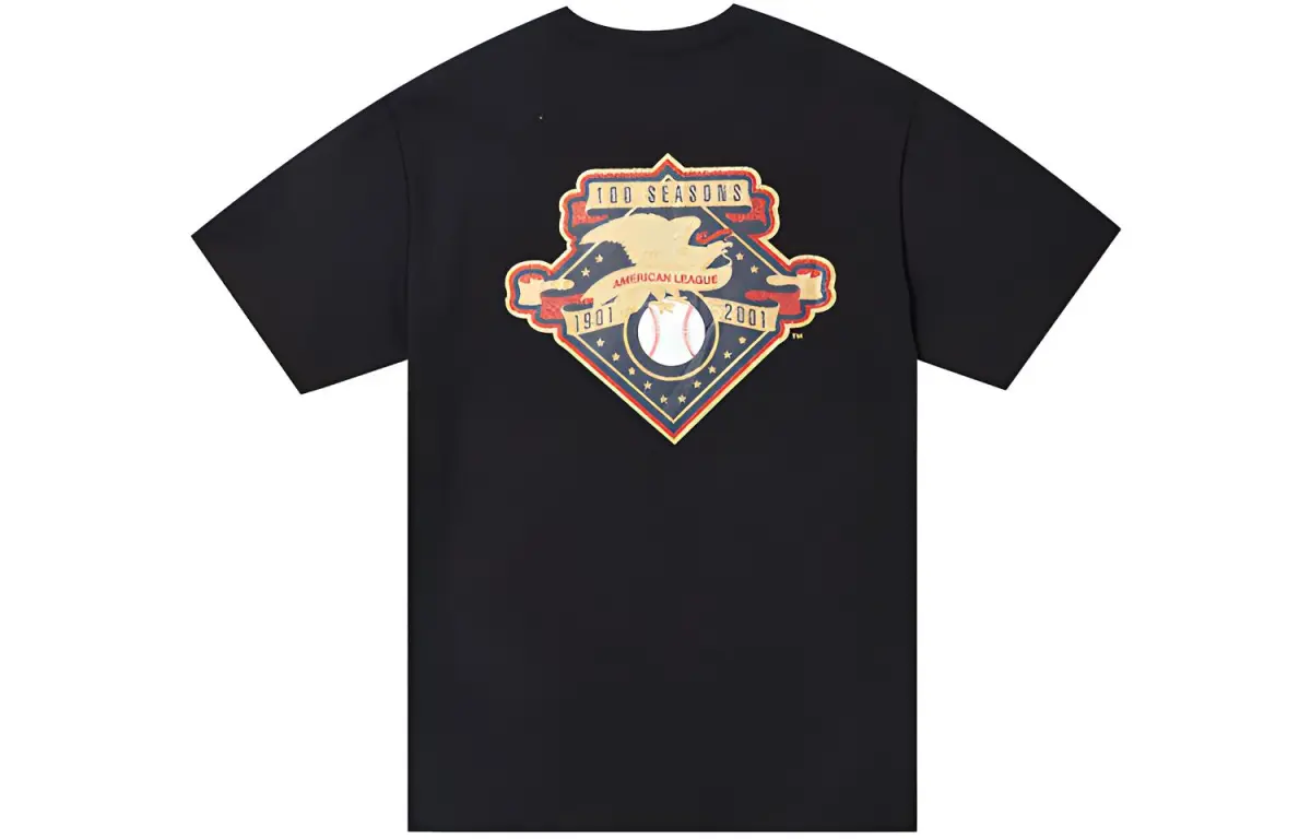 New Era T-Shirts Unisex Black Crew Neck Moderate