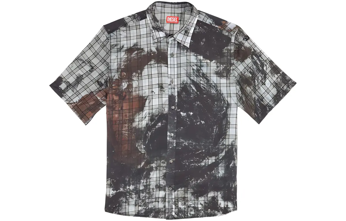 DIESEL Shirts Men's Black/Gray Moderate Other