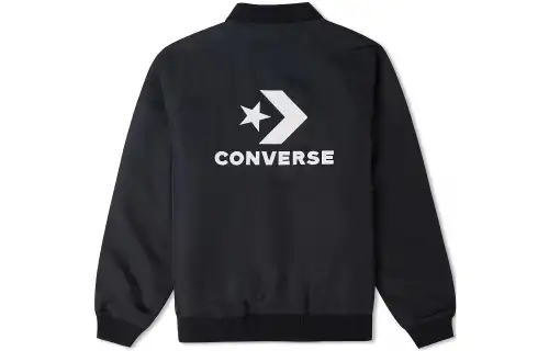 Converse Jackets Men's Black Baseball Collar Moderate Other
