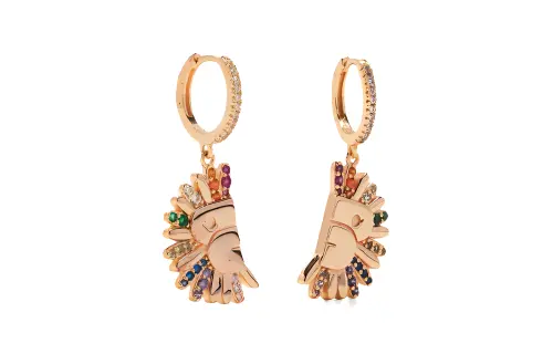A Bathing Ape crystal-embellished fan earrings