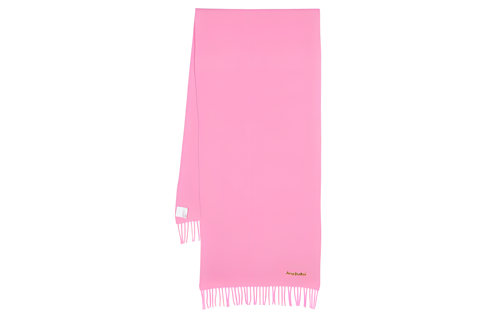 Женский шарф Acne Acne Studios Fringe Logo (розовый)