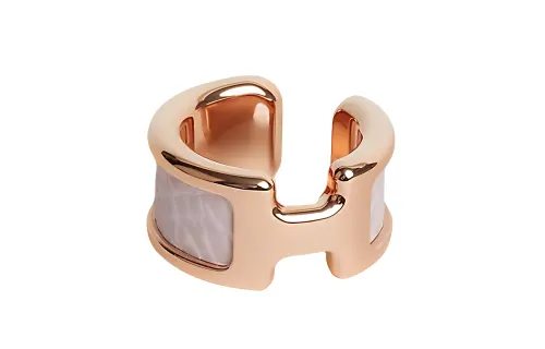 HERMES Olympe Karat Gold Clip On Earrings Unisex Rose Gold