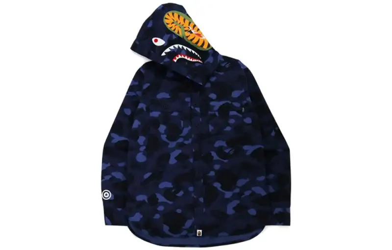 Bape Color Camo Shark Hoodie Shirt FW21