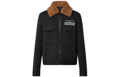 LOUIS VUITTON Knit Blouson With Shearling Collar