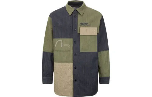 EVISU Denim Jackets Men's Multicolor Lapel Moderate Other