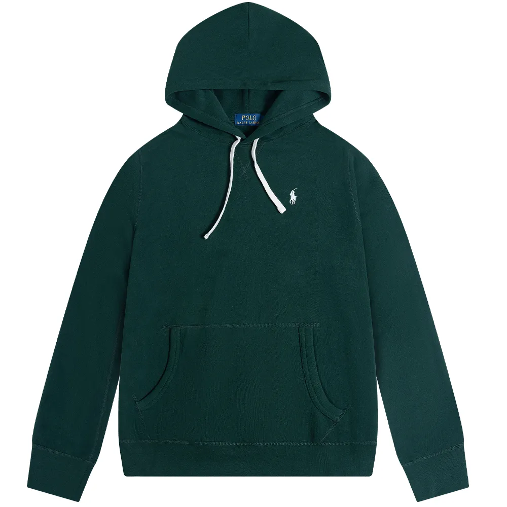 Polo Ralph Lauren FW23 Pony Logo Embroidery Hooded Fleece Lined Long Sleeved Sweatshirt Men's Green