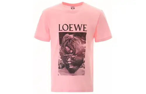 LOEWE T Shirts Men's Pink Crew Neck Moderate Straight Fit