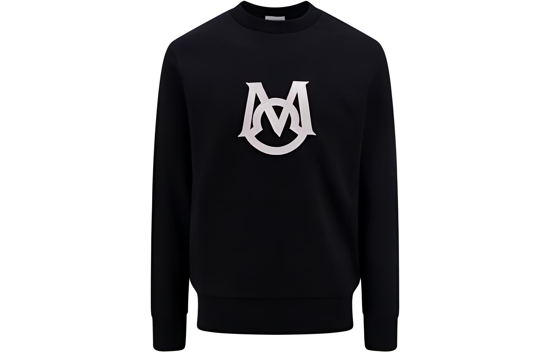 Мужской лонгслив Moncler с буквенным логотипом (черный)