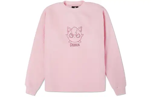 Converse X POKEMON Jigglypuff Sherpa Crewneck Sweatshirt Pink
