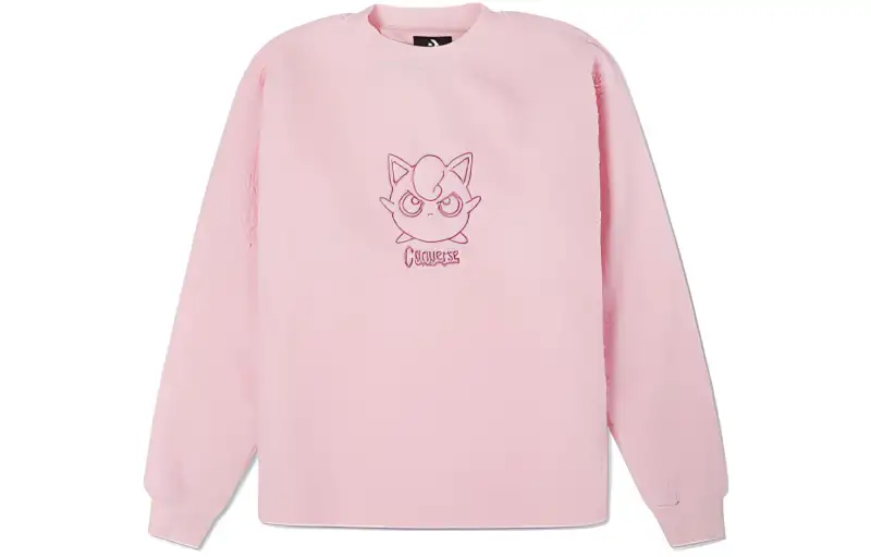 Converse X POKEMON Jigglypuff Sherpa Crewneck Sweatshirt Pink