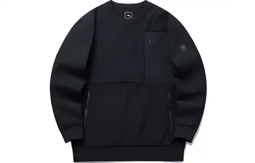 ANTA Sweatshirts Men's Black Crew Neck Moderate