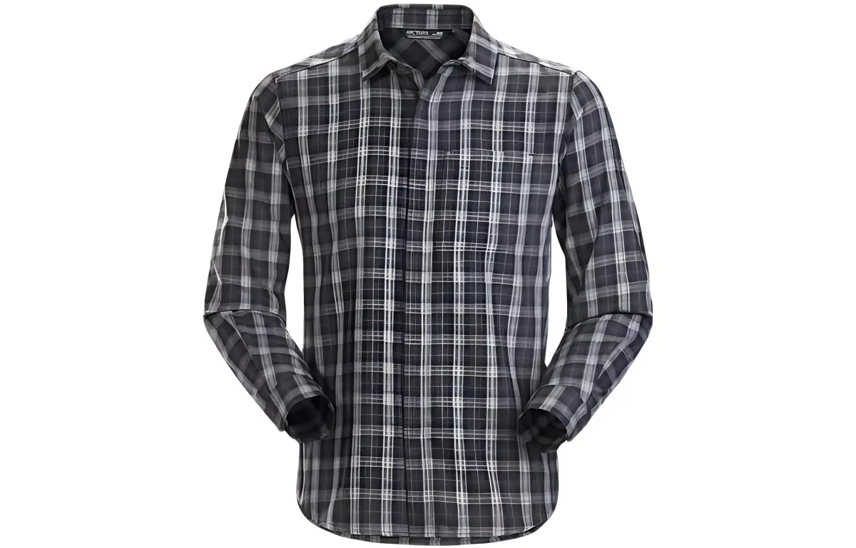 Arc'teryx COVERT LT Fleece Clothing Men's Gray Plaid