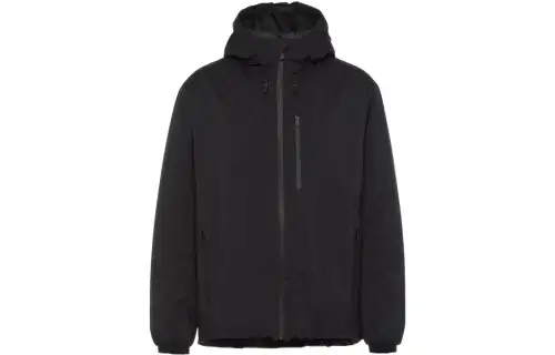 PRADA Jackets Men's Black Hooded Moderate Other