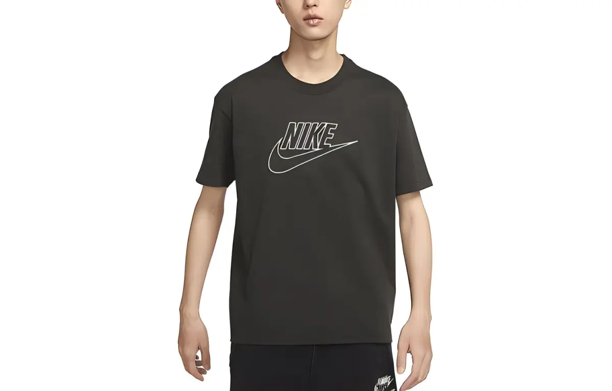 Nike T-Shirts Men's Sequoia Green Crew Neck Moderate Straight Fit