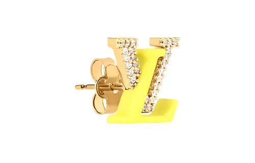 LOUIS VUITTON Metal Earrings Women's Yellow