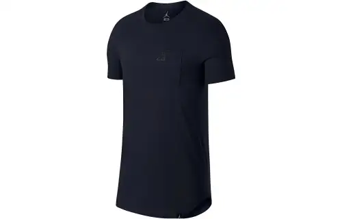 Jordan T Shirts Men's Black Crew Neck Moderate Straight Fit