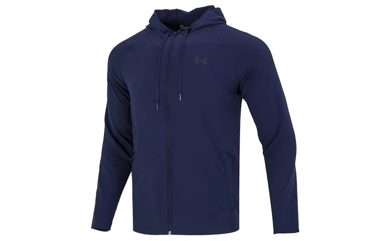 Under Armour Jackets Men's Blue Hooded Moderate Straight Fit