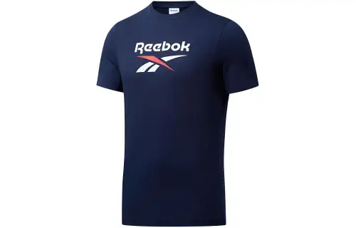 Reebok T Shirts Unisex Blue Crew Neck Moderate Straight Fit