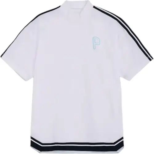 PUMA T Shirts Men's White Turtleneck Moderate Straight Fit