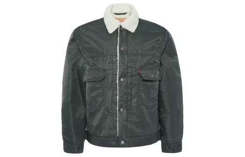 Levis Jackets Men's Dark Green Lapel Moderate