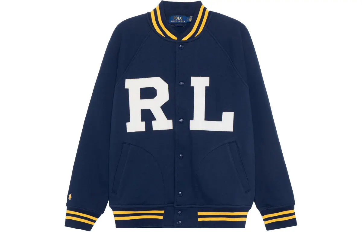 Polo Ralph Lauren Jackets Men's Dark Blue Baseball Collar Moderate Straight Fit
