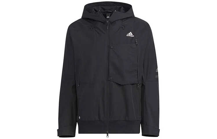 Adidas Jackets Men's Black Hooded Moderate Other