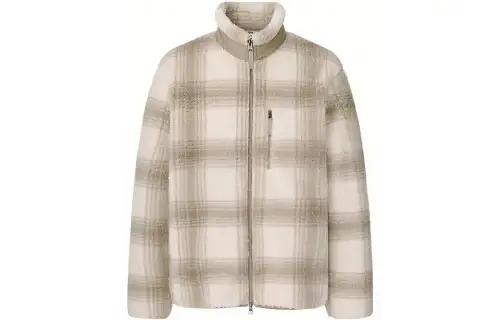 UNIQLO Jackets Men's Beige Stand Collar Moderate Other