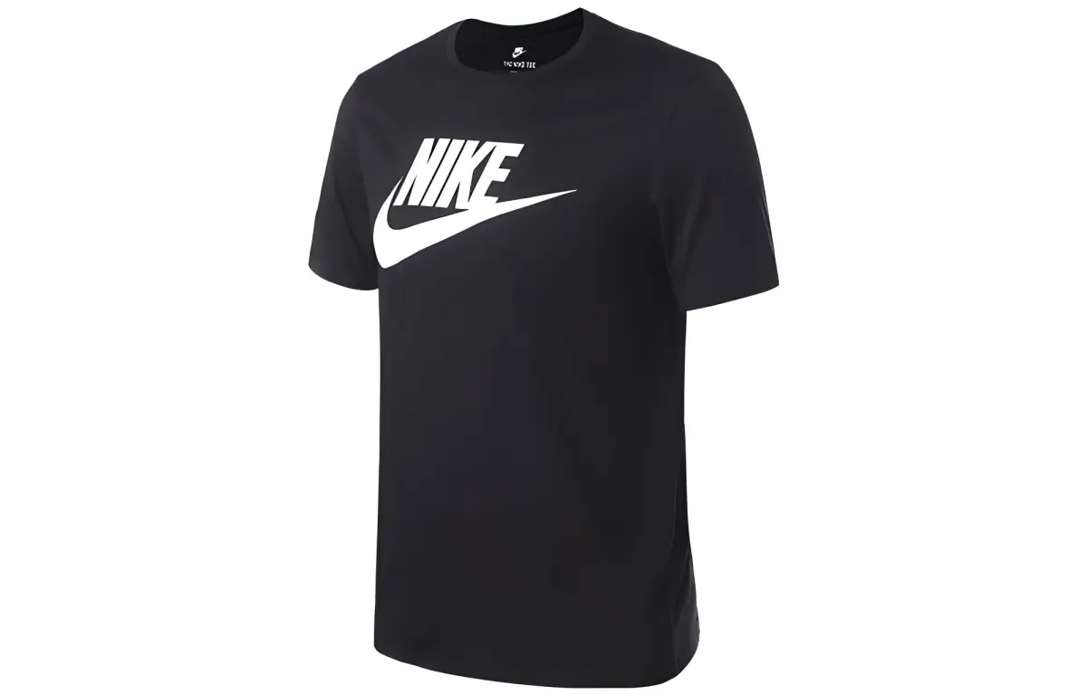 Nike T-Shirts Men's Black Crew Neck Moderate Straight Fit