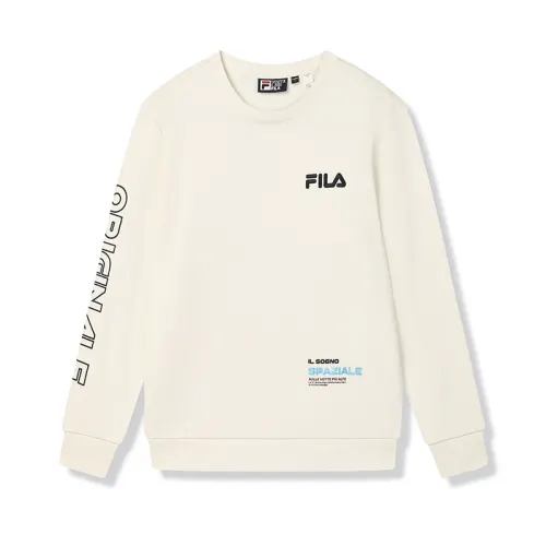 FILA Sweatshirts Men's Mist Lotus White Crew Neck Moderate