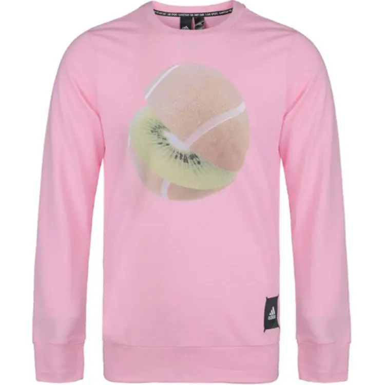 Adidas Sweatshirts Men's Pink Crew Neck Moderate Straight Fit
