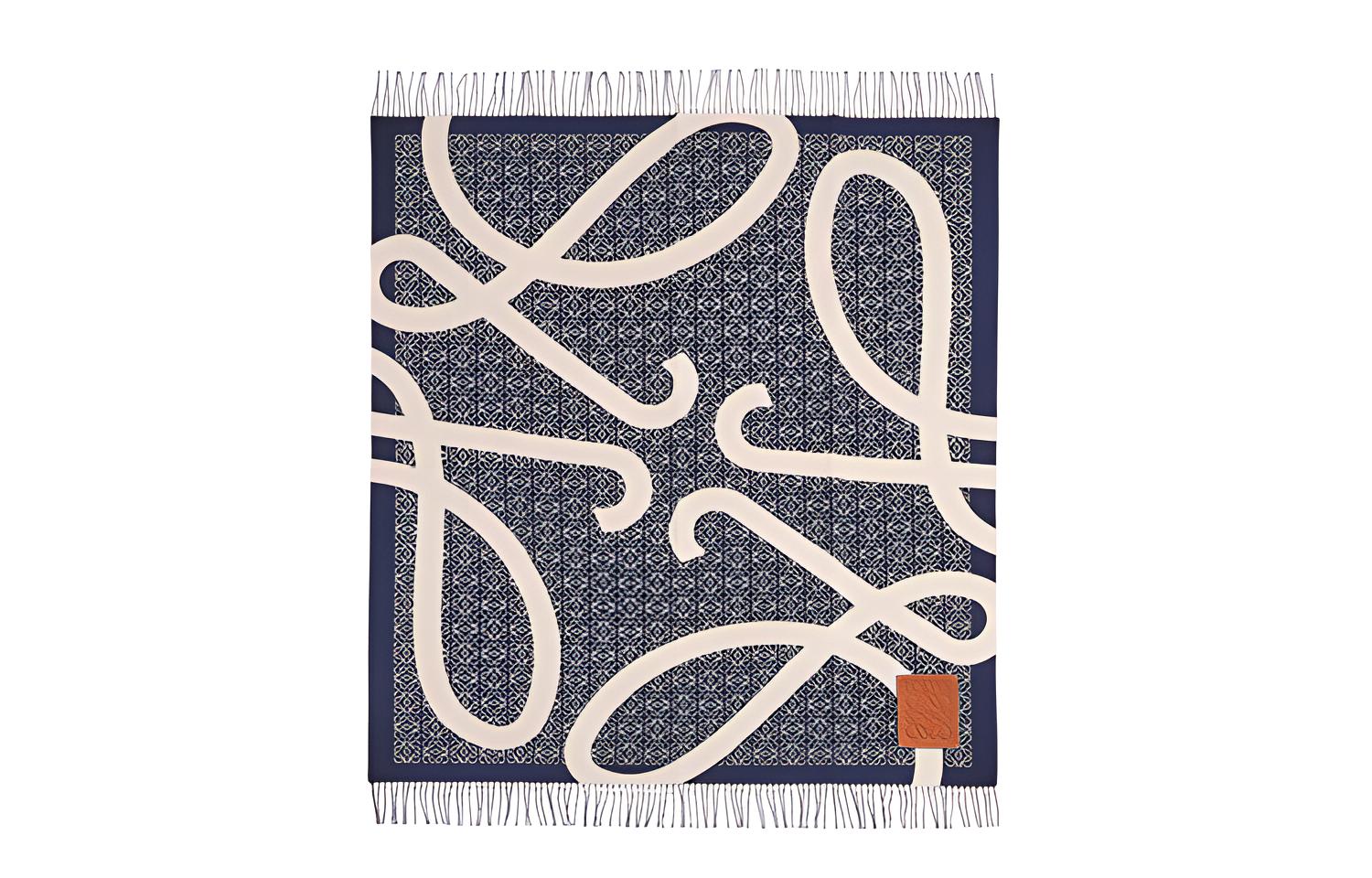 LOEWE Knit Scarves Unisex Blue