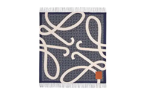 LOEWE Knit Scarves Unisex Blue